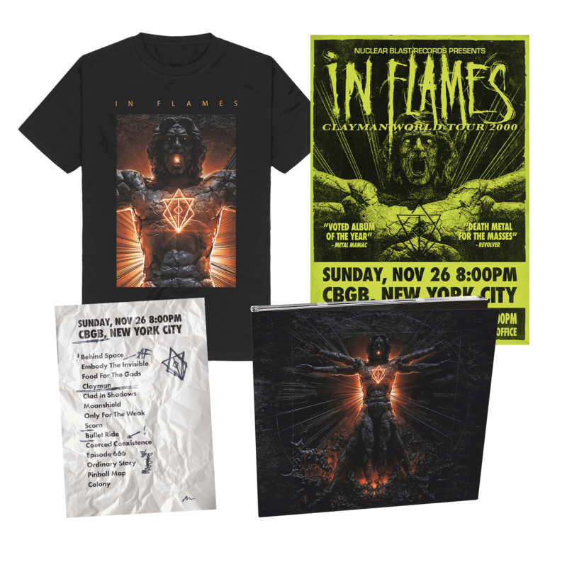 Clayman 20th Anniversary Bundle - CD, Poster, Setlist, T-Shirt von In Flames - Digi CD Bundle jetzt im In Flames Store