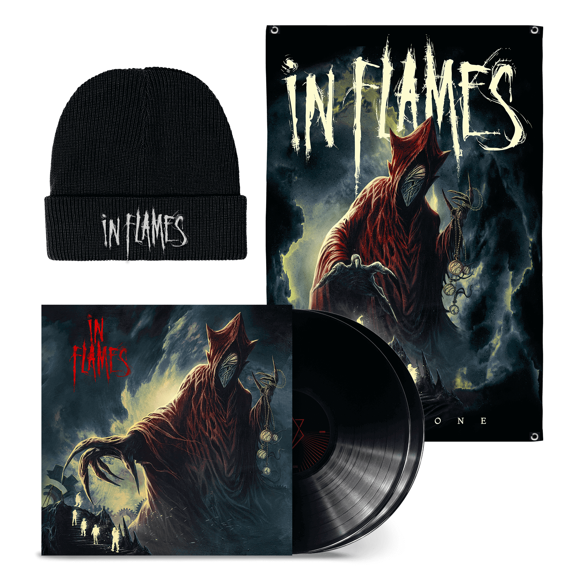 In Flames Foregone Black 2LP + Beanie  + Flag Bundle 263930