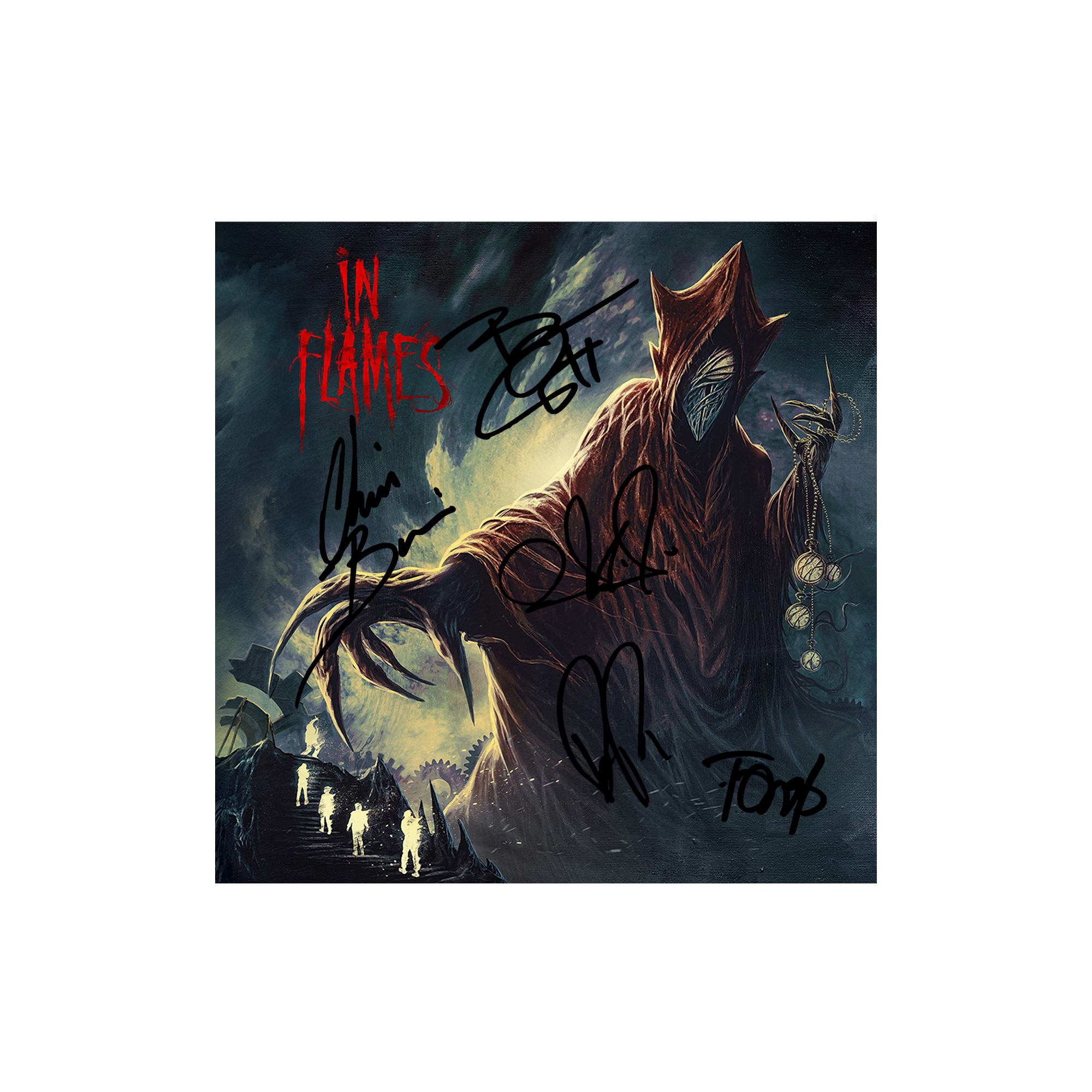 In Flames Foregone Signed Jewel Case CD + Beanie + Flag Bundle 332889
